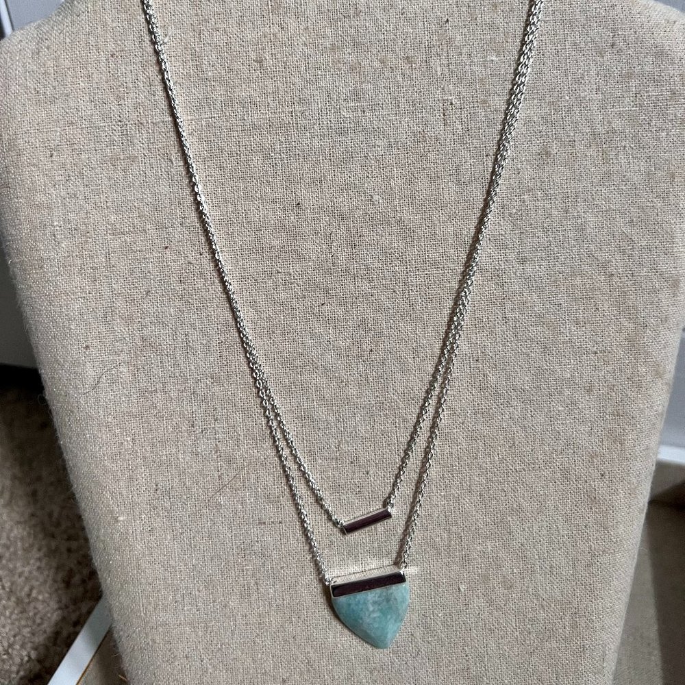 Stella And Dot Two-Layer Triangle Stone Necklace - image 1